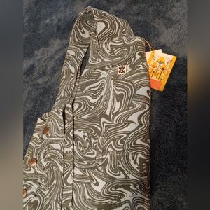 Lucy & Yak Easton Twill Dungaree Overalls Beau Print 16R 20R(UK)